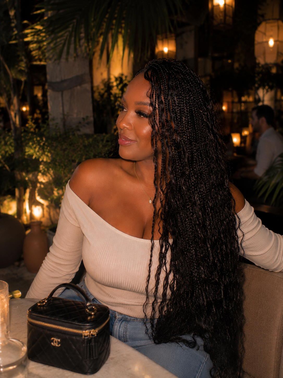 Laine at dinner